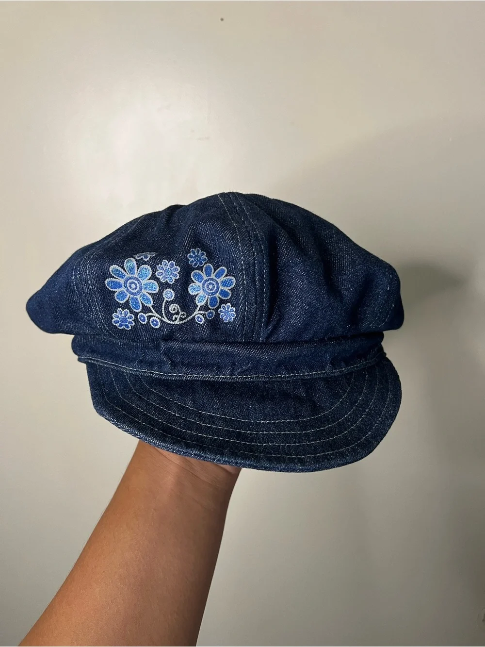 Vintage Y2K Cartoon Network Powerpuff Girls Denim Newsboy Beret Hat